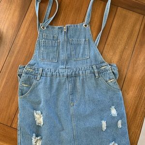 Jean overalls dress